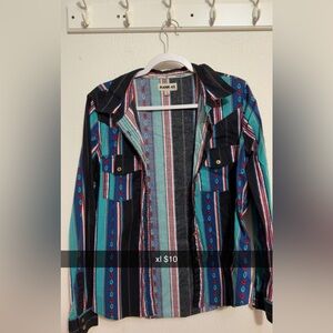 Colorful Striped Button-Up Shirt